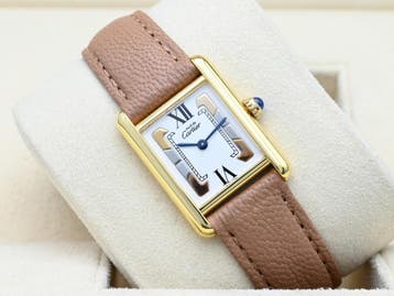 Cartier Tank Ref. 5057001 Year 1990s (Box), Bijoux, Sacs & Beauté, Ophalen of Verzenden, Polshorloge