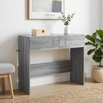 vidaXL Consoletafel Grijs Sonoma 96,5 x 38 x 75 cm Bewerkt, Verzenden, Nieuw