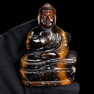 SERENE- Bouddha en fluorite sculpté à la main en 3D