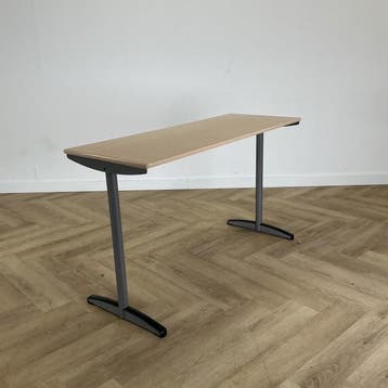 Eromes schooltafel (hxbxd) 77x130x50 cm,  beuken - grijs