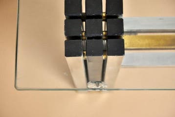Tafel - Glas, Messing, Staal - Een vintage tafel, met een