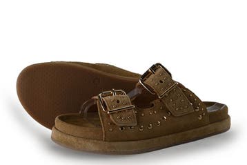 Nelson Slippers in maat 38 Beige, Kleding | Dames, Schoenen, Slippers, Verzenden, Beige, Zo goed als nieuw