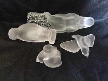 Reijmyre Glasbruk / Sevres - Beeldje - Meermin, aap, vogels