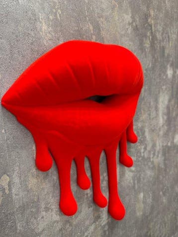 KIRAS - BOCCA LIQUID LOVE ROSSA VELVET 33X39CM