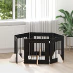 vidaXL Hondenhek met standaarden 6 pcs Zwart eiken 60 x 60, Dieren en Toebehoren, Verzenden, Nieuw