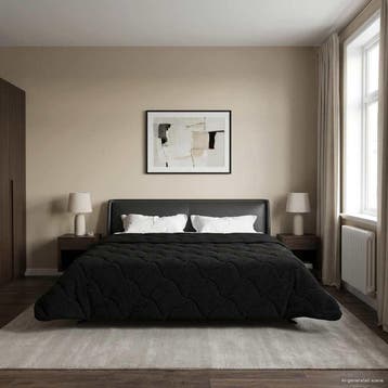 vidaXL Zomer Deken Zwart 220 x 260 cm Microvezel en Teddy, Verzenden, Nieuw