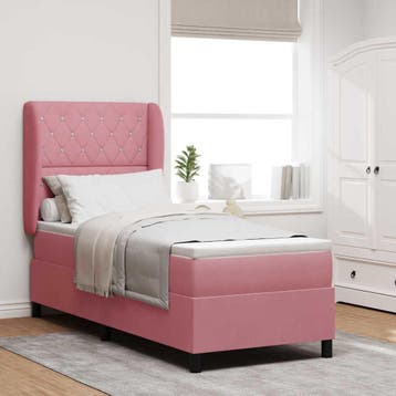 vidaXL Boxspring bed met matras Roze 200 x 80 cm Fluweel, Huis en Inrichting, Slaapkamer | Bedden, Verzenden, Nieuw