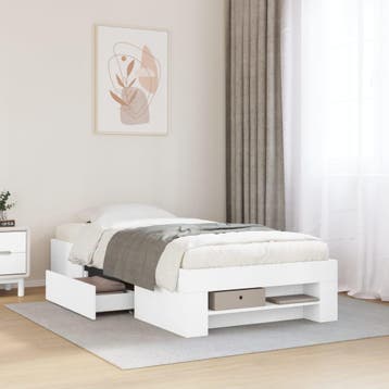 vidaXL Bedframe bewerkt hout wit 90x190 cm, Verzenden