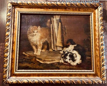 Charles van den Eycken (1859-1923) - Spielende Kätzchen, Antiek en Kunst