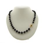 Antieke granaat kralencollier met gouden sierslot (Ketting), Gebruikt, Overige kleuren, Ophalen of Verzenden, Met edelsteen