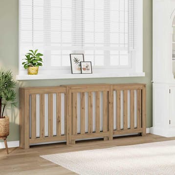 vidaXL Radiatorombouw 205x21,5x83,5 cm bewerkt hout, Doe-het-zelf en Bouw, Verwarming en Radiatoren, Verzenden, Nieuw