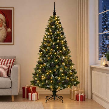vidaXL Kunstkerstboom met Ballen 180 cm 300 LEDs Warmwit, Verzenden