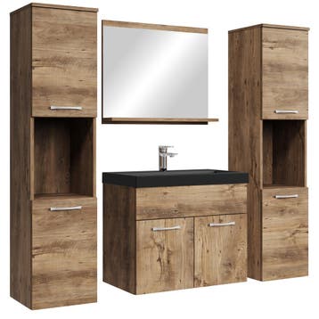 Badkamermeubel Set Montreal XL 60 x 35 cm Bruin Eiken, Verzenden