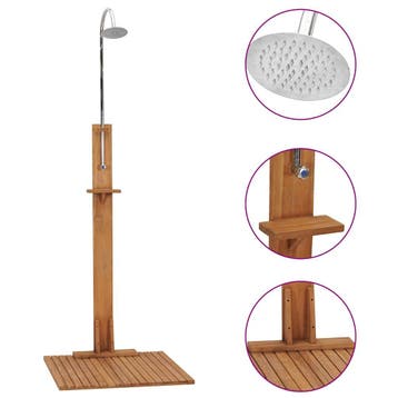 vidaXL Buitendouche 75x75x210 cm massief teakhout, Tuin en Terras, Verzenden, Nieuw