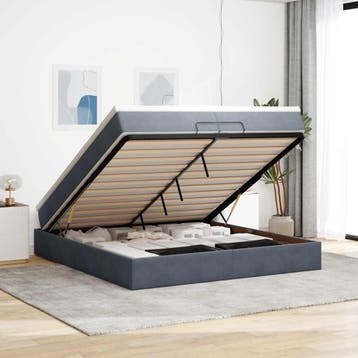 vidaXL Ottoman bed met matrassen 200x200cm fluweel, Verzenden
