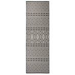 vidaXL Buitenkleed met patroon platgeweven 80x250 cm zwart, Verzenden, Nieuw