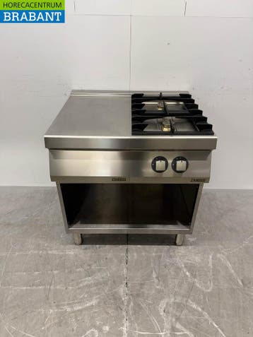 RVS Zanussi 2 pits Fornuis met Werkunit 80 cm GAS Horeca, Ophalen of Verzenden