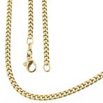 Gouden gourmetschakel ketting; 52 cm, Ophalen of Verzenden, Gebruikt, Overige kleuren, Goud
