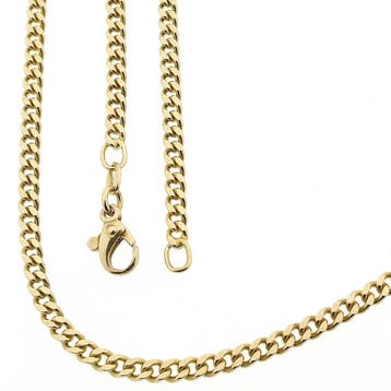 Gouden gourmetschakel ketting; 52 cm, Ophalen of Verzenden, Gebruikt, Goud, Goud