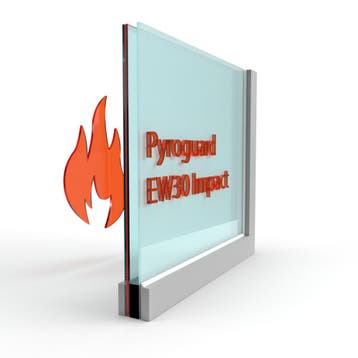 Dubbel glas Pyroguard satijn EW30 Impact (stalen constructie, Doe-het-zelf en Bouw, Verzenden, Nieuw