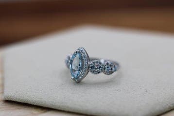 Zonder minimumprijs - Ring Zilver, Rhodiumverguld - 1.00ct., Nieuw