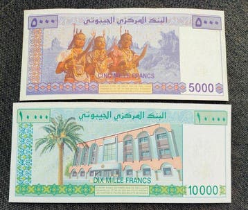 Djibouti. - 5000, 10 000 Francs - 2002/2009 (Sans prix de