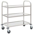 vidaXL Keukentrolley 3-laags 96,5x55x90 cm roestvrij staal, Verzenden, Nieuw