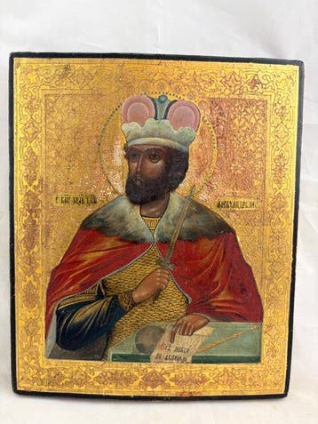 Icoon - Sint Alexander Nevsky - Hout