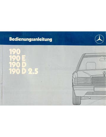 1986 MERCEDES BENZ 190 INSTRUCTIEBOEKJE DUITS