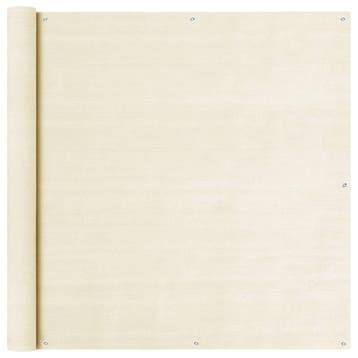 vidaXL Balkonscherm 120x600 cm HDPE crèmekleurig, Verzenden, Nieuw