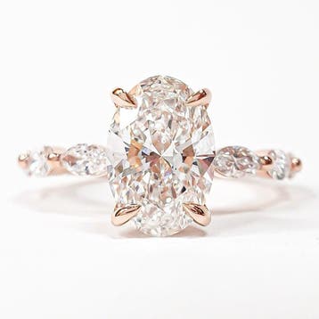 Zonder minimumprijs - Ring - 14 karaat Roségoud - 2.85ct.