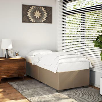 vidaXL Bedframe kunstleer cappuccinokleurig 100x200 cm, Verzenden, Nieuw