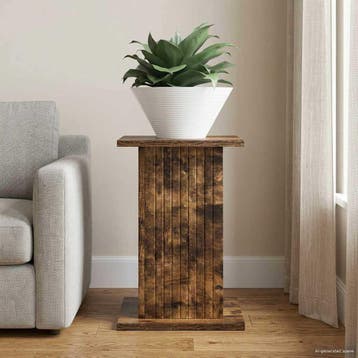 vidaXL Plantenstand Gerookt eiken 30,5 x 30 x 43 cm Bewerkt, Verzenden