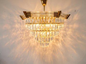 Plafondlamp - Exclusieve lamp in cascade van prismas,, Nieuw