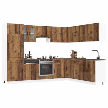 vidaXL 14-delige Keukenkastenset Kalmar bewerkt hout oud, Verzenden, Nieuw