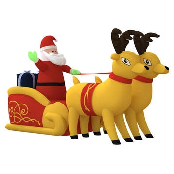 vidaXL Kerstdecoratie kerstman en rendieren opblaasbaar LED, Diversen, Verzenden, Nieuw