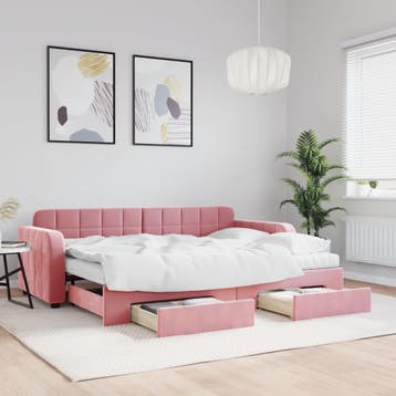 vidaXL Slaapbank met onderschuifbed en lades 80x200 cm, Verzenden, Nieuw