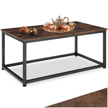 Salontafel Lynch - Industrieel hout donker, rustiek, Huis en Inrichting, Verzenden, Nieuw