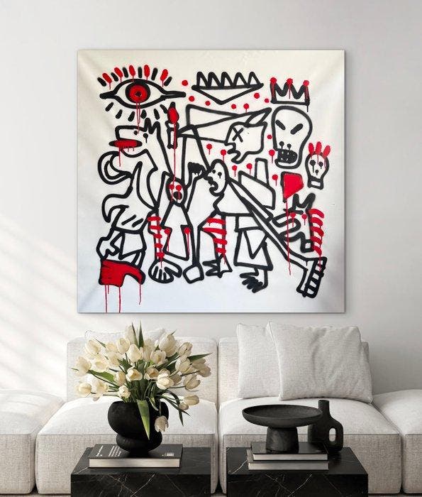 Freda People - Guernica Abstract Collection XL, Antiquités & Art, Art | Peinture | Moderne