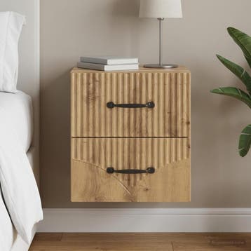 vidaXL Muurbevestigde Nachttafel Artisanaal eiken 34,5 x 33, Verzenden, Nieuw
