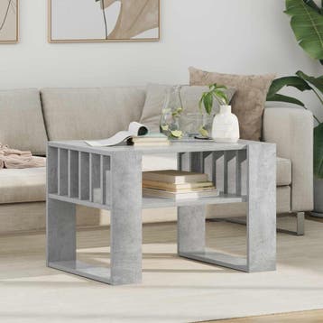 vidaXL Salontafel Beton Grijs 66 x 49,5 x 45 cm Bewerkt hout, Verzenden, Nieuw