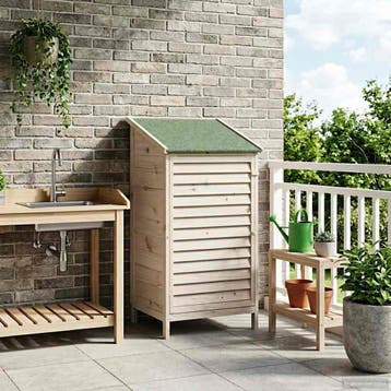 vidaXL Tuin Shed met dak Wit 59 x 56 x 113,5 cm Massief, Verzenden, Nieuw