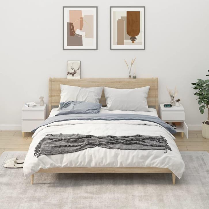 vidaXL Nachtkastjes 2 st 40x35x50 cm wit, Huis en Inrichting, Kasten | Overige, Nieuw, Verzenden