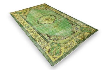 Groene vintage - Vloerkleed - 270 cm - 170 cm - met, Huis en Inrichting, Nieuw