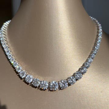 Halsketting - 14 karaat Witgoud - 58.17ct. tw. Diamant, Handtassen en Accessoires, Nieuw