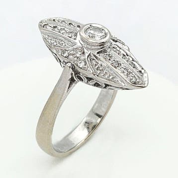 Bague - 18 carats Or blanc - 0.36ct. tw. Diamant (Naturelle), Bijoux, Sacs & Beauté, Bagues