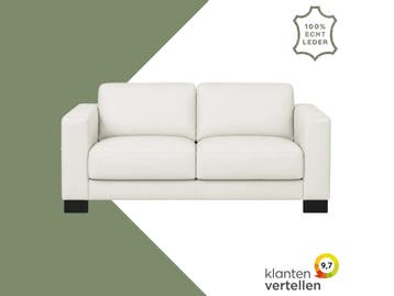 Leren bank Clear - 2,5 zits - Toledo Bianco (gebroken wit), Ophalen of Verzenden