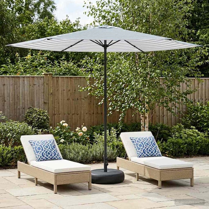vidaXL Tuinparasol met voet 300 x 300 cm Polyester, Jardin & Terrasse, Parasols, Envoi