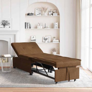 vidaXL Slaapbank / zetel Bruin 194 x 67 x 82 cm Huahua Stof, Huis en Inrichting, Zetels | Zetels, Verzenden, Nieuw