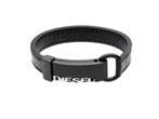 Diesel Step Up - Heren Armband - Zwart Leer met Logo - 21 cm, Verzenden, Nieuw